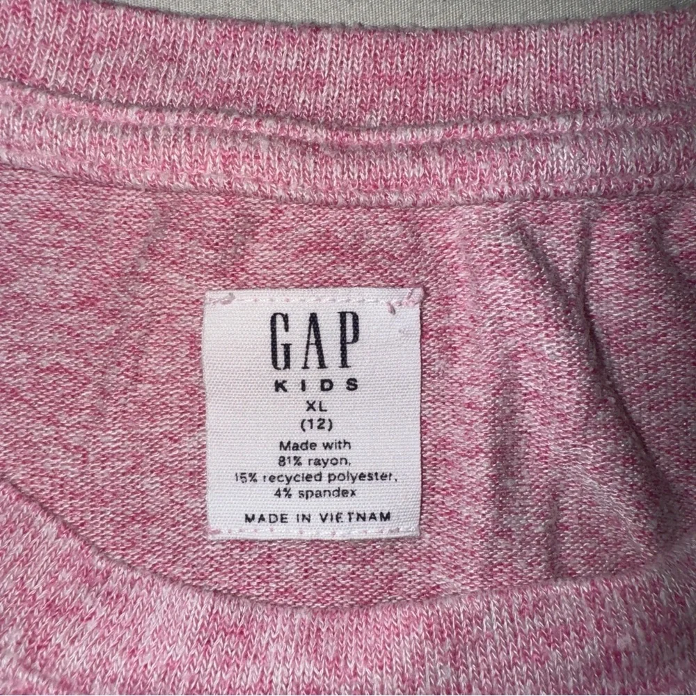 GAP Pink Twist Hem Shirt Girl’s XL 12 Top Long Sleeve Tie Winter Cute Adorable